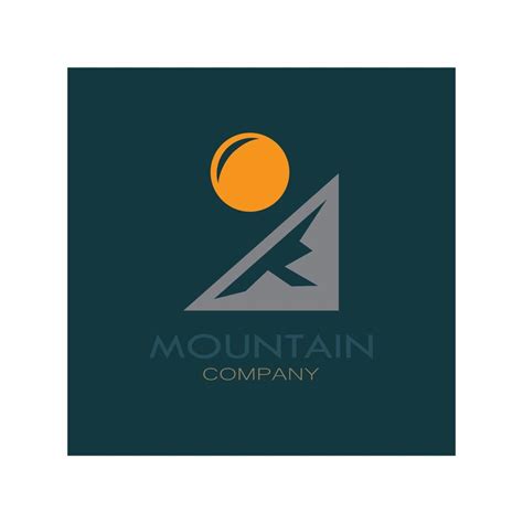 Minimalist Mountain And Sun Logo Design In Flat Colors Packed With