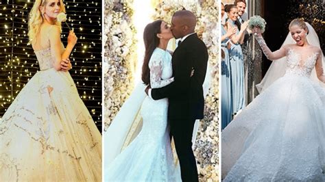 10 Most Expensive Celebrity Wedding Dresses Salma Hayek Coleen Rooney