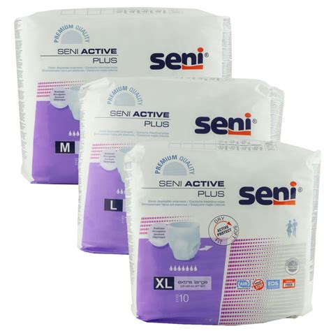 Seni Active Plus Inkontinenzslip 10 Stück Größenwahl M L XL bei Riemax