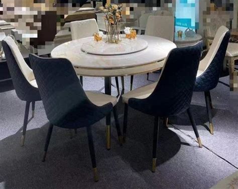 Marble Metal Modern Luxury Round Dining Table Set 6 Seater At Rs 95000