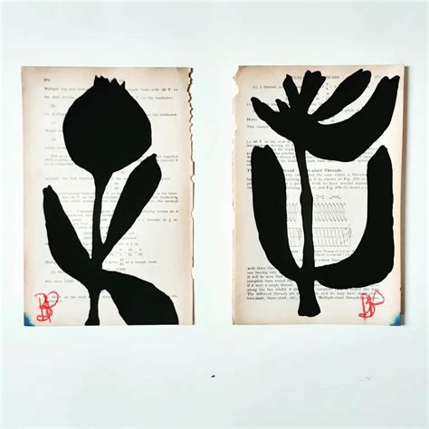 Two Pieces Of Paper With Flowers On Them