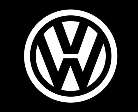 Volkswagen Marca Logo Coche Símbolo Blanco Diseño Alemán Automóvil Vector Ilustración Con Negro