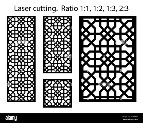 Patrón Láser Conjunto De Paneles Vectoriales Decorativos Para Corte Láser Plantillas