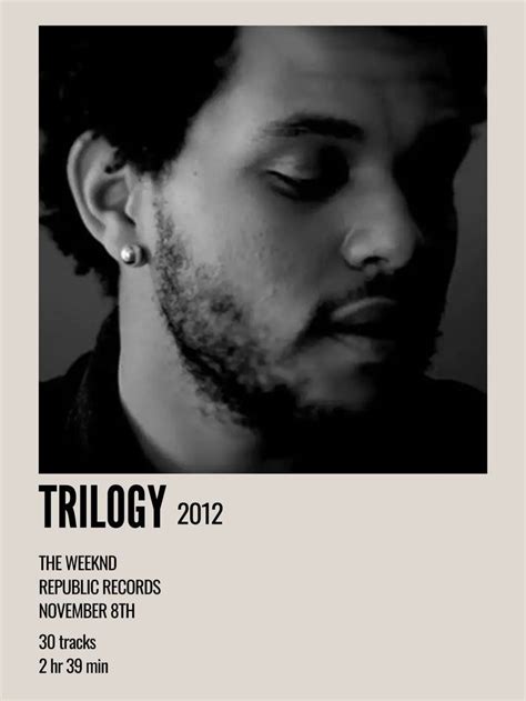 Trilogy The Weeknd Trilogy Minimal Aesthetic Poster