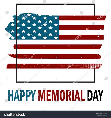 Happy Memorial Day Background Template American Stock Vector Royalty