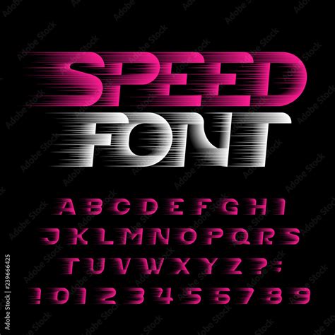 Speed Alphabet Font Fast Wind Effect Futuristic Type Letters And