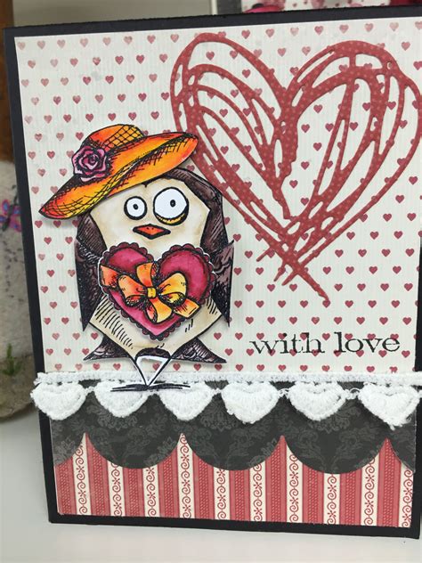 Tim Holtz Bird Crazy Stamp Valentine Card Tim Holtz Crazy Birds