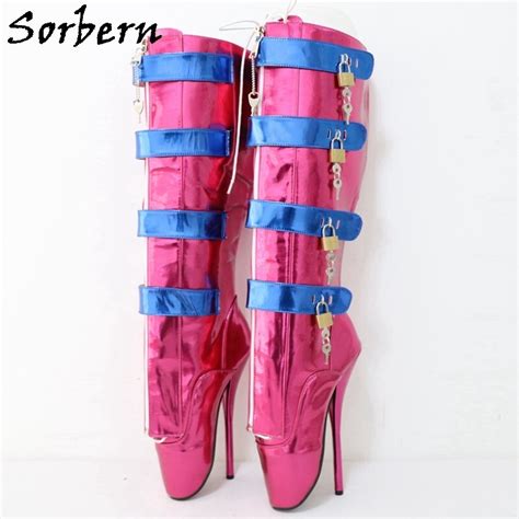 Sorbern Red Patent Crotch Thigh High Boots Women Wedge Heels Boots