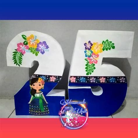 The Number Twenty Five Is Decorated With Flowers And Has An Image Of