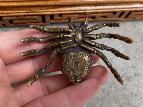 Solid Copper Spider Statue Tank Decor Brasstaurus Insect Etsy