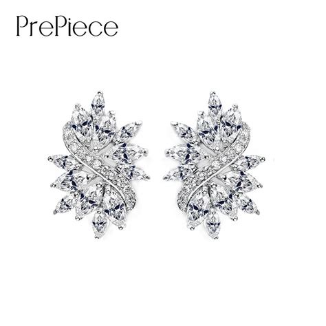 Prepiece Marca Aaa Marquise Cut Cubic Zirconia Brincos De Cristal Do