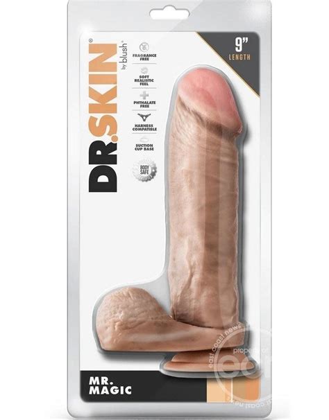 Dr Skin Mr Magic Dildo With Balls And Suction Cup 9in Vanilla