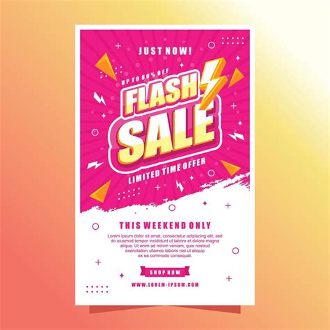 Flash Sale Poster Template Vector Art At Vecteezy