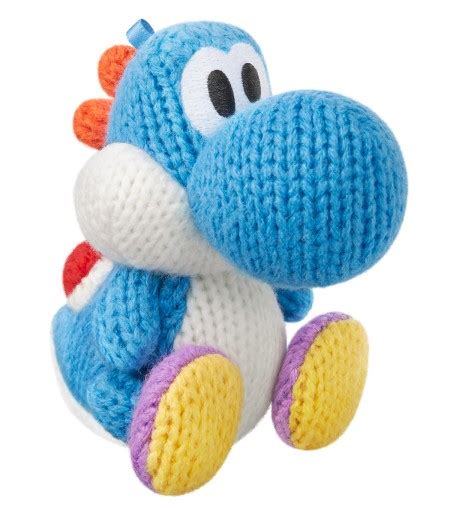 Light Blue Yarn Yoshi Amiibo Yoshi S Woolly World Collection Nintendo