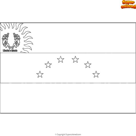 Dibujo Para Colorear Bandera De Miranda Venezuela