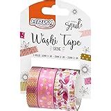 Kit 3 Fitas Adesivas Coloridas BRW Washi Tape Shine Rosa 3 M