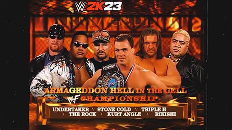 FULL MATCH 6 Man Hell In A Cell Match ARMAGEDDON 2000 WWE 2K23 PS4