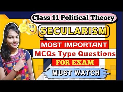 Secularism Class 11 Important Mcqs Class 11 Political Theory Chapter