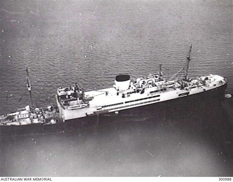 C Aerial View Of The Armed Merchant Cruiser Hmas Manoora She Is