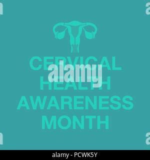 Cervical Health Awareness Month Logo Vector Illustration Stock Vector