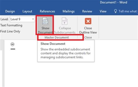 Ms Word Creating Master Document And Sub Documents