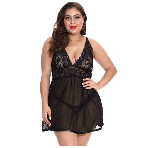 Camisón Sexy erótico de encaje para mujer ropa de dormir de talla