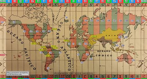 Standard Time Zone chart of the World in 1923- map presentation arranged by World Time Zone