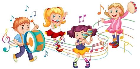 Дети играют на разных инструментах в группе | Бесплатно векторы | Kids ...