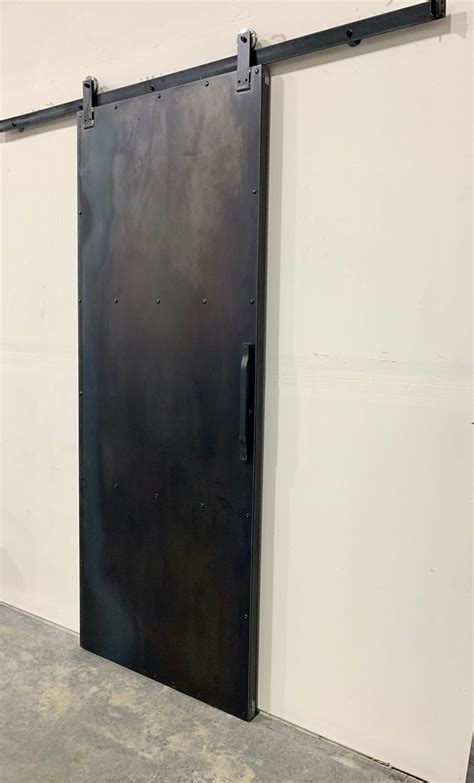 Industrial Metal Sliding Barn Door Steel Modern Custom Etsy In 2020