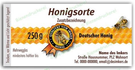 Bienendruckerei Honigglas Etikett Motiv 078 250g Twist Off 100