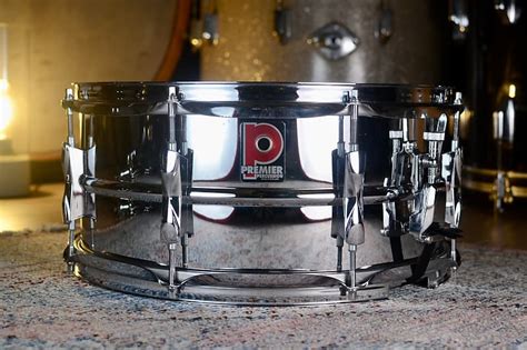 Premier 1026 14x6 5 Vintage Steel Snare Drum 1990s Reverb