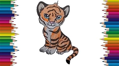 How To Draw A Cute Tiger Step By Step Draw Cute Animals Youtube