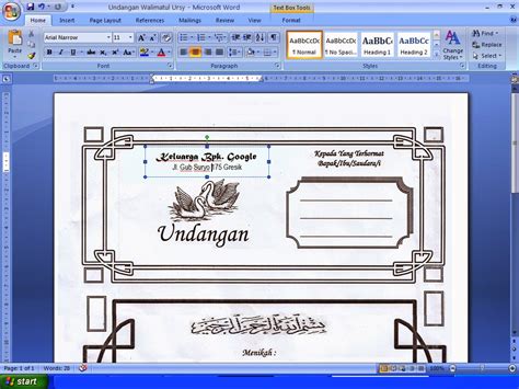 Cara Membuat Undangan Walimatul Ursy Dengan Microsoft Word