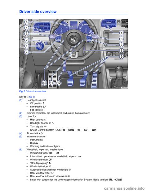 VOLKSWAGEN GOLF GTI 2013 5G 7 G Owners Manual 319 Pages