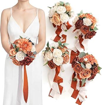 Amazon Ling S Moment Terracotta Artificial Flowers Bridesmaid