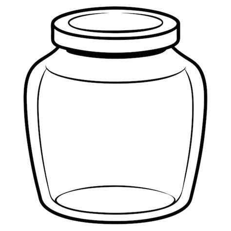 Jar Outline Coloring Book Page Line Art Illustration Digital Drawing