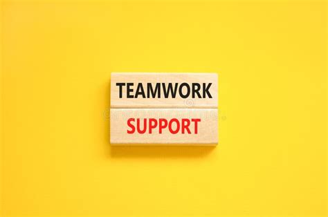 Teamwork Support Symbol Concept Words Teamwork Support On Wooden