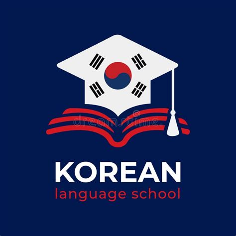 Logotipo Vectorial De La Escuela De Lengua Corea Stock de ilustración