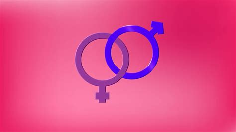 Premium Stock Video Animation Of Interlinked Pink And Purple Male And