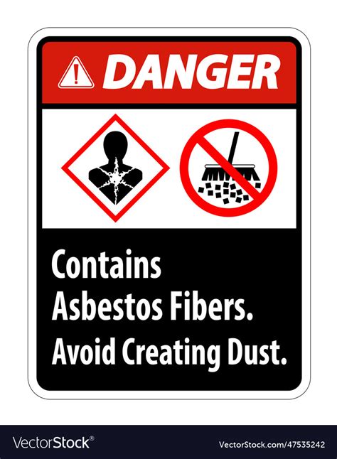 Danger Label Contains Asbestos Fibersavoid Vector Image