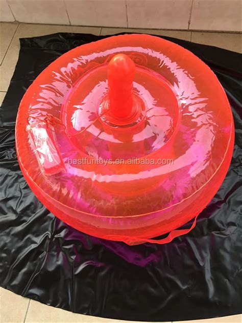 Factory Custom Lady Red Velvet Flocking Inflatable Lovers Hot Seat With Dildo Heart Shape Sex