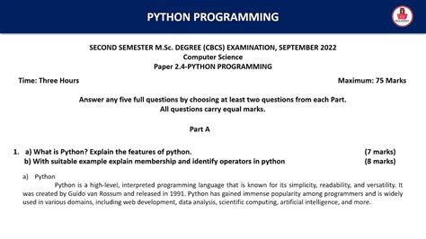 Python Question Paper Solved Python Python Programs Msc Cs 2nd Sem Python Youtube