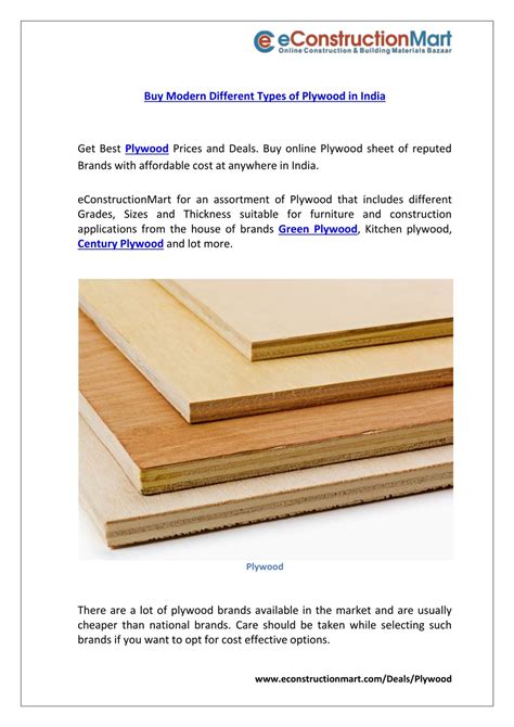 Ppt Buy Modern Different Types Of Plywood In India Powerpoint