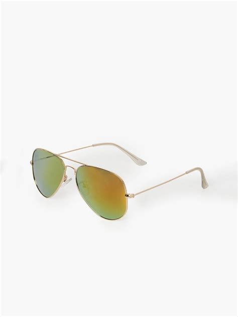 Buy Mtv Unisex Gold Lens And Gold Toned Aviator Sunglasses With Uv Protected Lens Mtv 123 C29