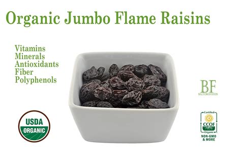 Organic Flame Raisins Us Grown Seedless No Added Sugar Non Gmo Vegan