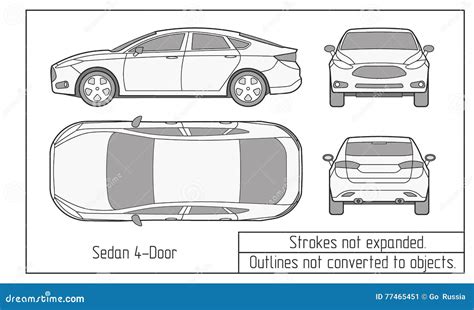 Car Sedan And Suv Drawing Outlines Not Converted To Objects Cartoon ...