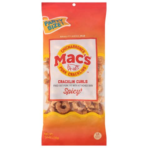 Save On Mac S Chicharrones Cracklin Curls Spicy Party Size Order Online