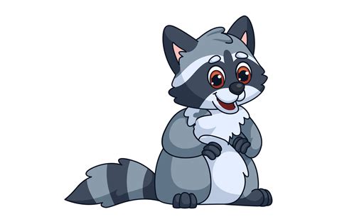 Raccoon Icon Cute Cartoon Animal With S Graphic By Ladadikart