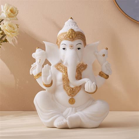 Buy Dhyana Polyresin Sitting Ganesha Figurine From Home Centre At Just