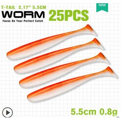 Tsurinoya Malaysia T TAIL Worm Soft Bait 55mm 75mm Shopee Malaysia